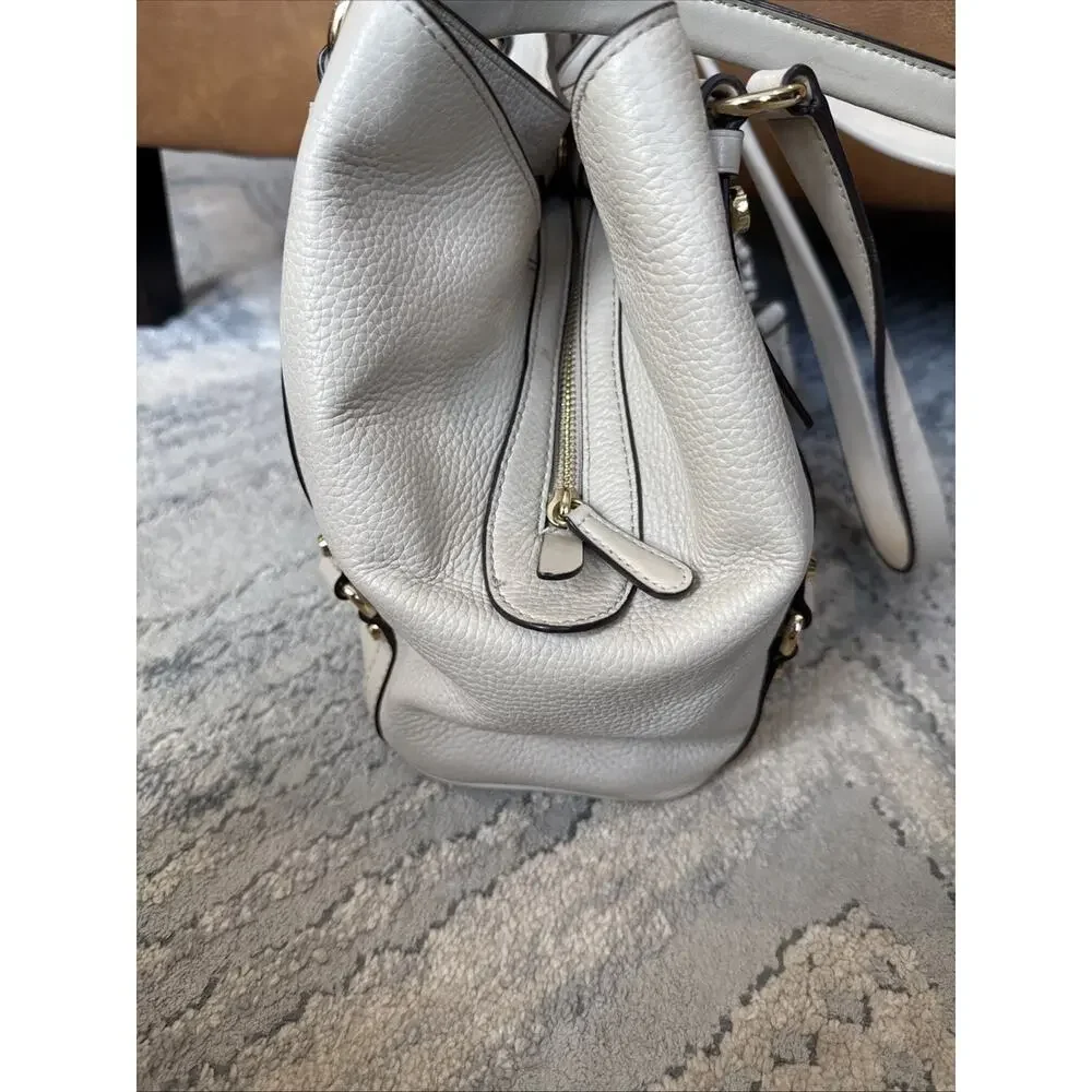 MICHAEL Michael Kors Carrie Large Pebbled Leather Shoulder Bag, Light Sand